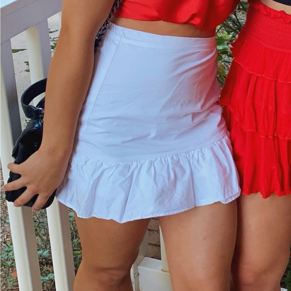 White Ruffle Jcrew Skirt
